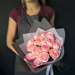 Букет из 15 розовых роз model №341